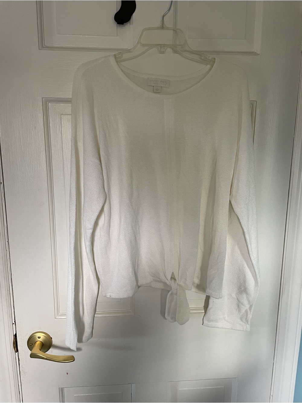 Barefoot dreams White Tie-Hem Long Sleeve comfy Top